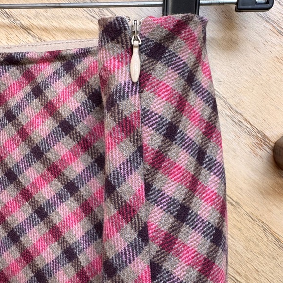 Vintage Casual Corner Womens Plaid Wool A-Line Midi Skirt 8 Preppy Academia Work - Picture 7 of 11